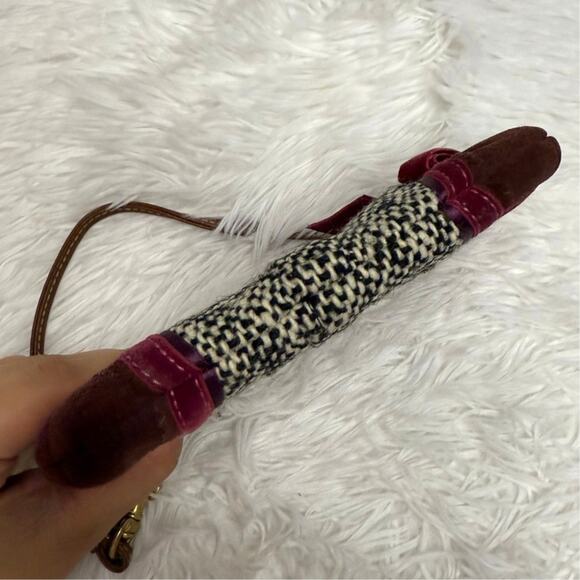 COACH y2k Limited Edition Soho Tweed Ribbon Bow Mini Purse Bag Charm - Picture 3 of 11